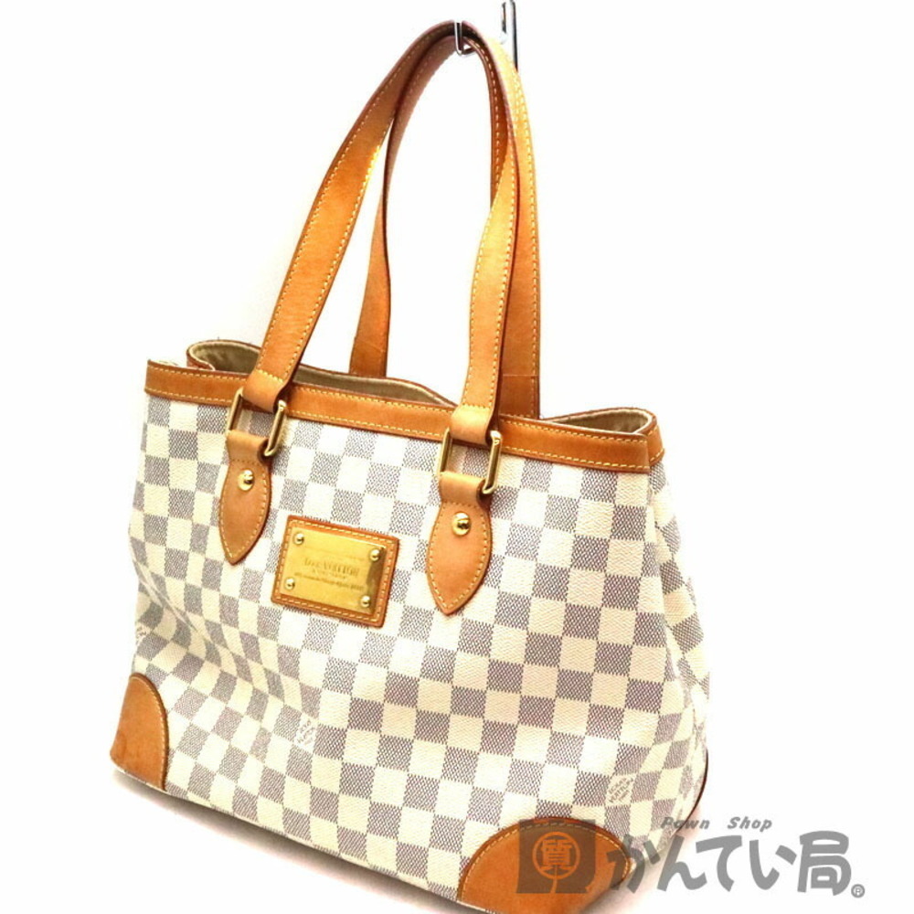 LOUIS VUITTON Hampstead Damier Canvas Azur White Handbag